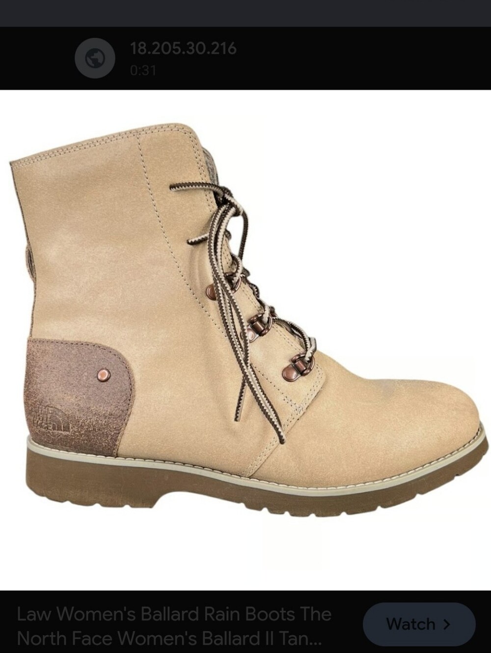 The North Face Gorpcore Granola Cabincore Outdoorsy Ballard Boots Tan Sz 8.5